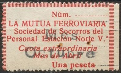 Espana Spain Stamp sellos Railway Trades Union Sellos Sindicato Ferroviario Espana